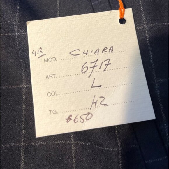 Worldly Things By Ani Chiara Model L Pants In Navy With Check Pattern 57g - Picture 5 of 8